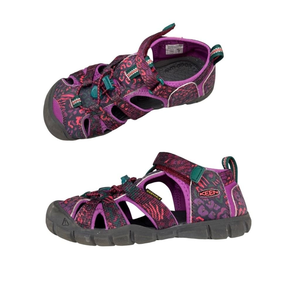 Keen Seacamp II CNX Sport Sandals Purple Pink Animal Print Water Shoes Kids 1